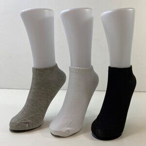 Your Missing Sock Unisex Ankle Socks 3 Pack No Show Gray White Black